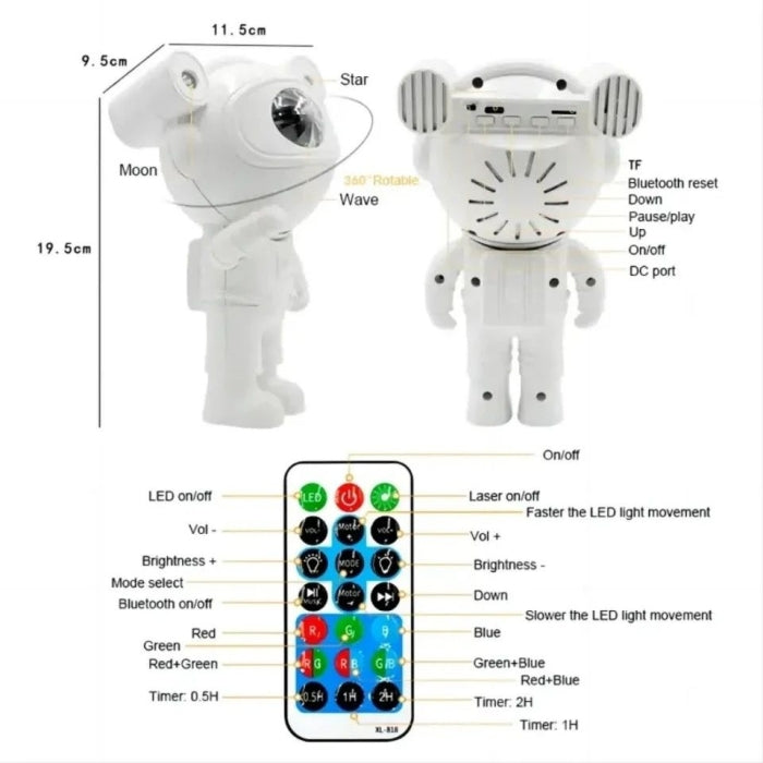 Astronaute Projecteur Avec Haut-Parleur Bluetooth À Distance